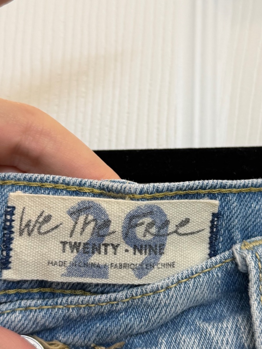 Free People We The Free Light Wash Frayed Hem Wide Leg Cutoff Denim Shorts - Picture 8 of 9